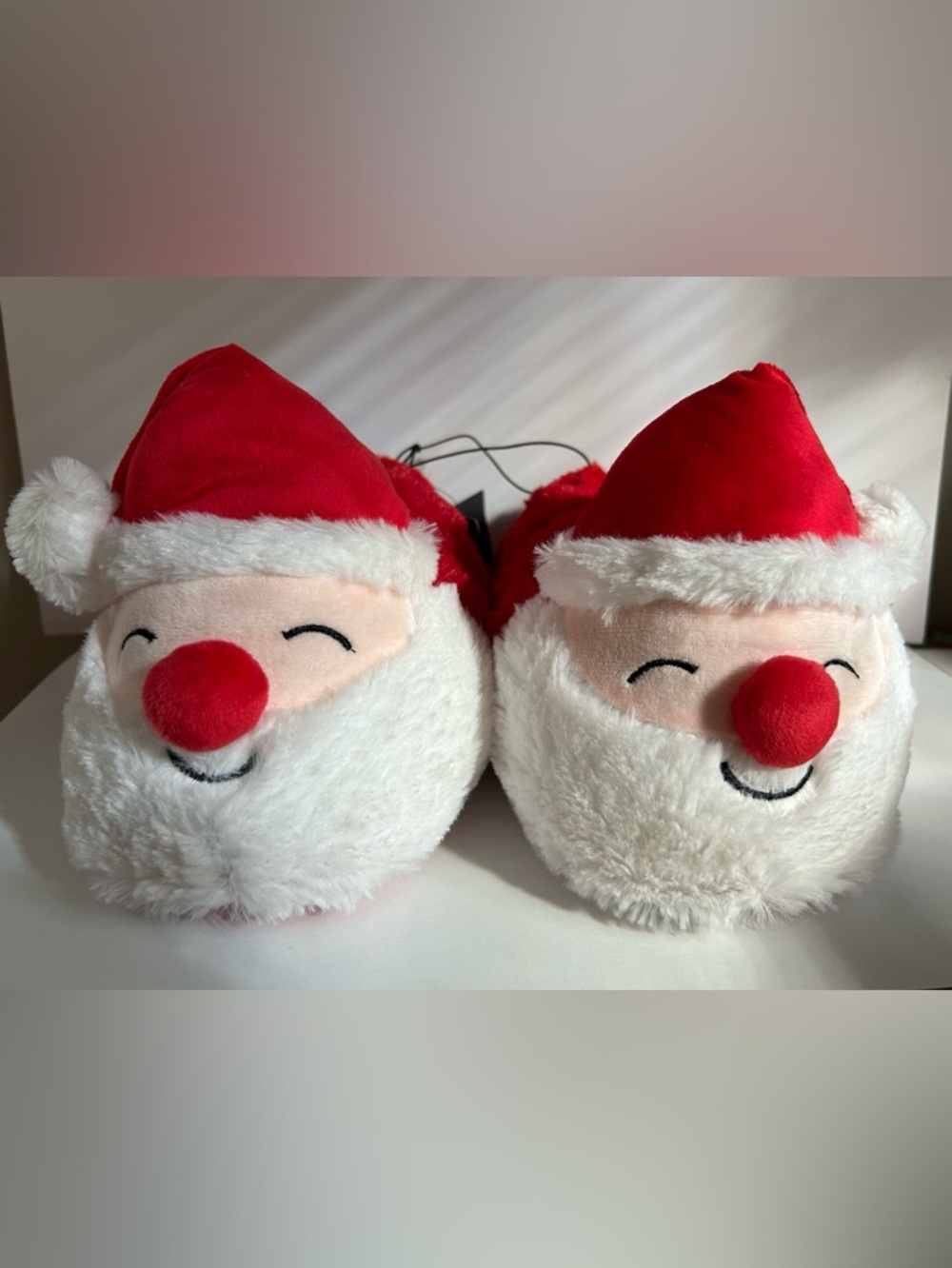 NEW!! Festive Adult Plush Santa Slippers (Size Small)- (NWT)